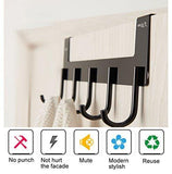 Best seller  over the door hook hanger rongyuxuan heavy duty organizer for coat clothes towel bag robe 5 hooks wall mount tool holder for home storage organizer aluminum
