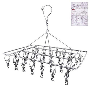 Buy now rosefray 30 clips metal clothespins stainless steel clothes drying rack hats rack portable metal hanger great for quick hand wash of delicates