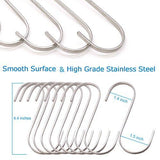 Selection 24 pack esfun 4 4 inch large 304 stainless steel s hooks for hanging indoor and outdoor rustproof