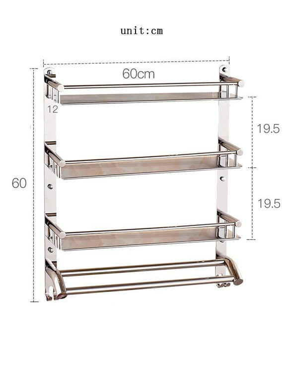 Save deed wall hanging mount rack toilet stainless steel double layer three shelf bathroom racks wall towel rack storage rack 6060cm