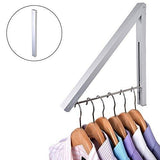 Select nice stock your home folding clothes hanger wall mounted retractable clothes drying rack laundry room closet storage organization aluminum easy installation silver