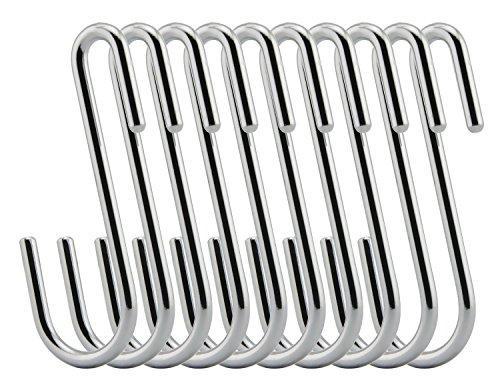 Purchase ruiling chrome finish steel s hook cookware universal pot rack hooks sturdy hanging hooks multiple uses for kitchenware pots utensils plants towels set of 10