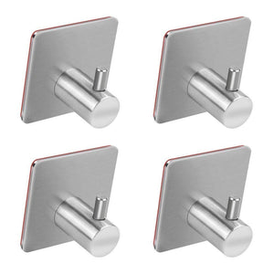 Adhesive Hooks, Turefans Heavy Duty Wall Hooks Stainless Steel Strong Sticky wall Hanger for Hanging Keys, Robe, Coat, Towel, Bags, Hats, Bathroom Kit