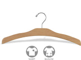 Exclusive the great american hanger company arched wooden top natural finish low profile 17 inch flat chrome swivel hook notches for hanging straps set of 50 clothes hanger hardware