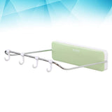 Great ounona automatic rebound bathroom wash basin storage rack foldable dish pan brush towel shelf hanger with 4 hooks green