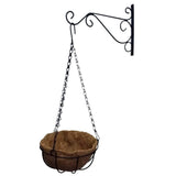 Save evniset 12 hanging plant bracket hook iron decorative plant hanger for flower basket bird feeder wind chime lanterns with 8 round coir hanging basket screw mount against