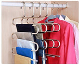 Top rated idea2go 3 pack stainless steel hanger beegod s shape s type 5 layers multi purpose hangers storage rack for clothes pants jeans scarf tie