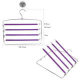 On amazon clothes pants hangers 2pack multi layers metal pant slack hangers foam padded swing arm pants hangers closet storage organizer for pants jeans scarf hanging purple 4pack