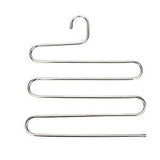 Latest 5 layers stainless steel s type storage space saver storage rack trousers hanger