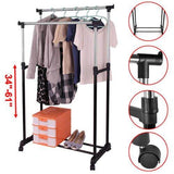 New generic o 8 o 1346 o eavy du garment rack nt rack hanger rolling lling g double adjustable es hang heavy duty rail portabl portable clothes hx us5 16mar28 43