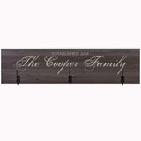 Personalized Established Last Name Wall Sign Coat Rack