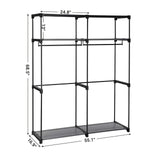 Related songmics closet storage organizer portable wardrobe with hanging rods clothes rack foldable cloakroom study stable 55 1 x 16 9 x 68 5 inches gray uryg02gy