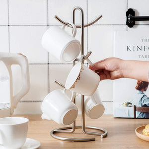 Amazon 6 cup mug tree holder cups drainer metal mugs drying rack tea cup organizer hanger 39 17 17cm