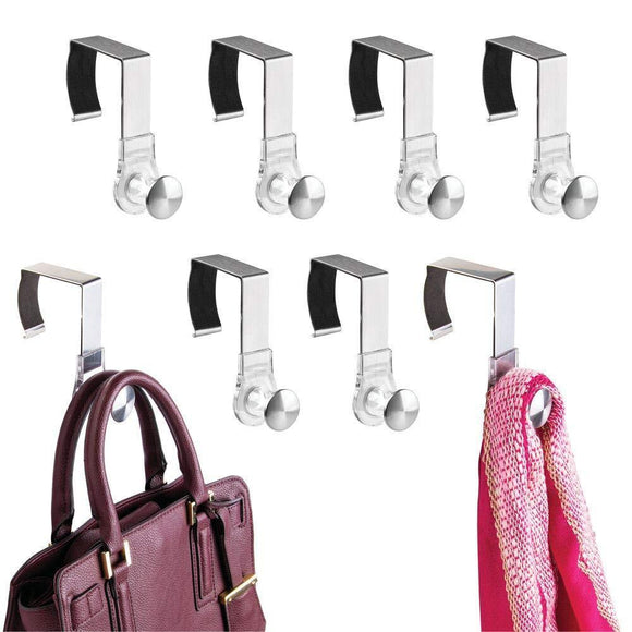 Related mdesign modern metal and plastic office over the cubicle storage organizer hooks wall panel hangers for hanging accessories coats hats purses bags keychain 8 pack clear brushed