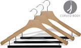 Discover the deluxe wooden suit hanger with velvet bar natural finish chrome swivel hook large 2 inch wide contoured coat jacket hangers set of 24 by the great american hanger company