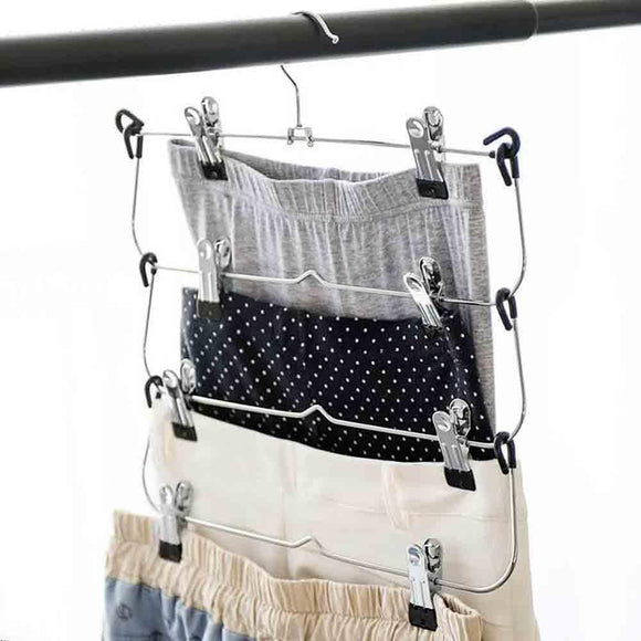 Budget friendly milo6 chrome 4 tier folding skirt hanger set of 2