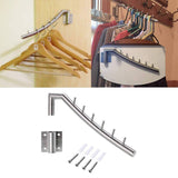 Exclusive wall mount clothing rack 2 pack stainless steel hanging drying clothes hanger with swing arm holder heavy duty laundry closet storage organizer rod space saver clothing for bedrooms bathrooms