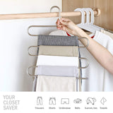 Buy larnn 6 pack s shape stainless steel hanger with 5 layers storage rack for clothes