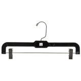 Results mainetti 5131 clear plastic hangers with 360 swivel metal hook and sturdy metal non slip padded clips great for pants skirts slacks bottoms 14 inch pack of 10