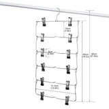 Heavy duty doiown 6 tier skirt hangers pants hangers closet organizer stainless steel fold up space saving hangers 4 pieces