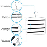 Shop here homeideas pack of 4 non slip pants hangers stainless steel slack hangers space saving clothes hangers closet organizer with foam padded swing arm multi layers rotatable hook 1