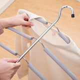 Organize with longlasting multi layer suit hangers stainless steel seamless pant slack hangers space save hanger rack household beige