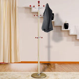 Buy now xqy wooden household hangers wall hangers golden rod mahogany ball stainless steel hangers floorstanding rotate home fashion modern living room clothes hanger 40 50 185cm wall door back coat r