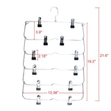 Best homend 6 tier skirt hangers foldable pants hangers closet organizer stainless steel fold up space saving hangers 5 pack