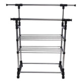 Shop vipeco double garment rack clothes adjustable portable hanging rail by home discou