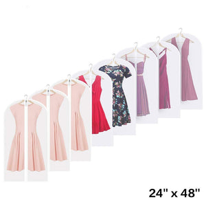 Shop linseray 8 pack hanging garment bag 24 x 48 suit bags breathable moth proof garment cover with full zipper for long dress dance costumes suits gowns coats