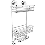 Discover vidan home solutions shower caddy dual installation hanging or mounted rustproof multi shelf basket shower organizer includes soap dish and hooks for razor towels shampoo and conditioner