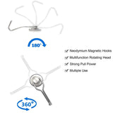 Get stylez 4 pcs heavy duty swivel magnetic swing hooks super strong all purpose stainless steel hangers