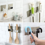 Buy yotako broom mop holder 8 pcs mop and broom hanger self adhesive wall mount storage rack storage and organization for your home kitchen and wardrobe