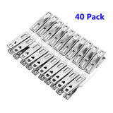 New ecolife sunshine universal stainless steel clothes clips clothes pins hanging clips hooks for home office use set of 40