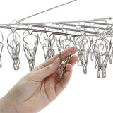 Buy now tinyunicorn 52 clips metal clothespins folding stainless steel clothes drying rack portable metal hanger great for quick hand wash of delicates