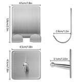 Buy adhesive hooks stainless steel wall hooks hanger 4 key hooks and 2 plug holder hook double hooks for hanging kitchen bathroom office