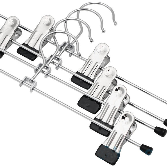 Budget ounona stainless steel clothes drying hanger with clips pants drying rack 20pcs