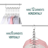 Shop for meetu space saving hangers wonder multifunctional clothes hangers stainless steel 6x2 slots magic hanger cascading hanger updated hook design closet organizer hanger pack of 20