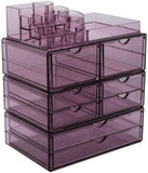 Online shopping sorbus acrylic cosmetics makeup and jewelry storage case x large display sets interlocking scoop drawers to create your own specially designed makeup counter stackable and interchangeable purple 1