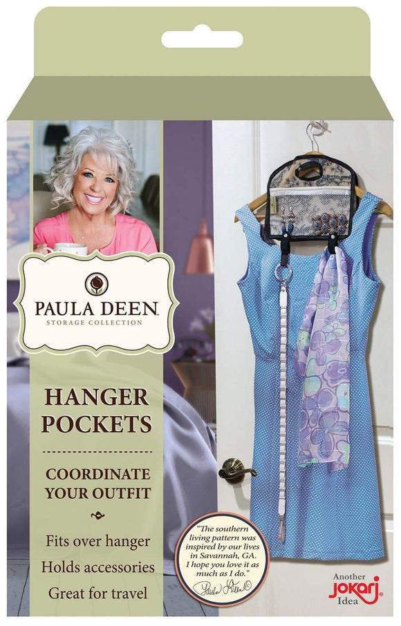 Budget friendly paula deen hanger pocket organizer storage hanging accessory holder fits all of your outfit accessories organize daily clothing and wardrobe coordinating a scarf handbag jewelry and clothing