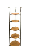 Enclume CWS6 W/Boards 6-Tier Gourmet Cookware Stand with Alder Shelves, Hammered Steel