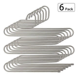 Organize with stephenie 6 pack s type 5 layer stainless steel hanger with multifunctional for pants tie scarf anti skid scarf towel clothes 1