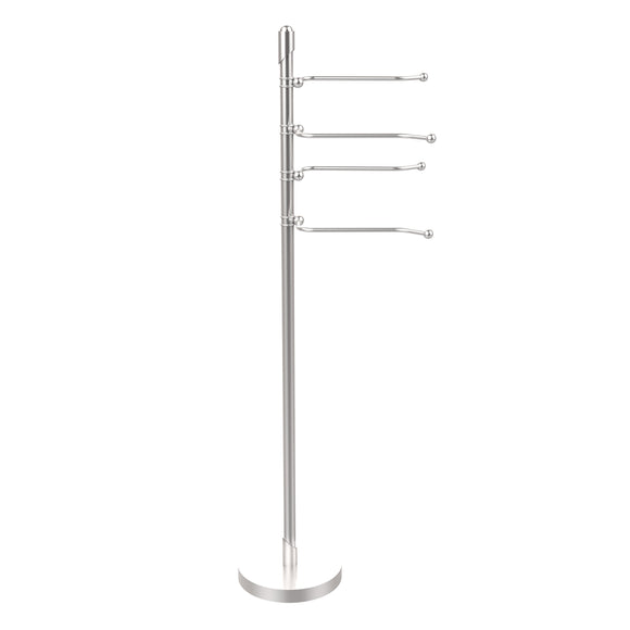 Allied Brass SH-84-SCH Soho Collection 4-Swing Arm Towel Stand, Satin Chrome