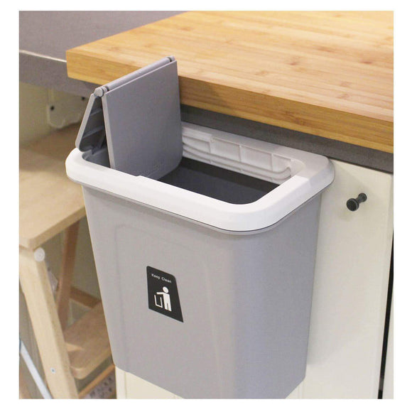 Purchase karyhome hanging trash can small cabinet kitchen trash can garbage can for kitchen cupboard with automatic return lid grey