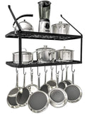 Online shopping vdomus shelf pot rack wall mounted pan hanging racks 2 tire black
