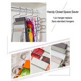 Shop eityilla s type clothes pants hangers stainless steel space saving hangers 5 layers closet storage organizer for jeans trousers tie belt scarf 6 pieces