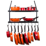 Order now vdomus shelf pot rack wall mounted pan hanging racks 2 tire black