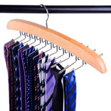 Great suntrade wooden tie hanger 24 tie organizer rack hanger holder hook beige 24 hooks