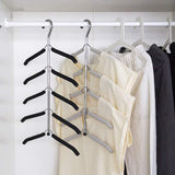 Online shopping longlasting multi layer suit hangers stainless steel seamless pant slack hangers space save hanger rack household beige