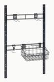 Discover the suncast sierra tool hooks closet system for mounting in sheds includes three hangers and vertical brackets to hold garden supplies tools toys outdoor accessories black